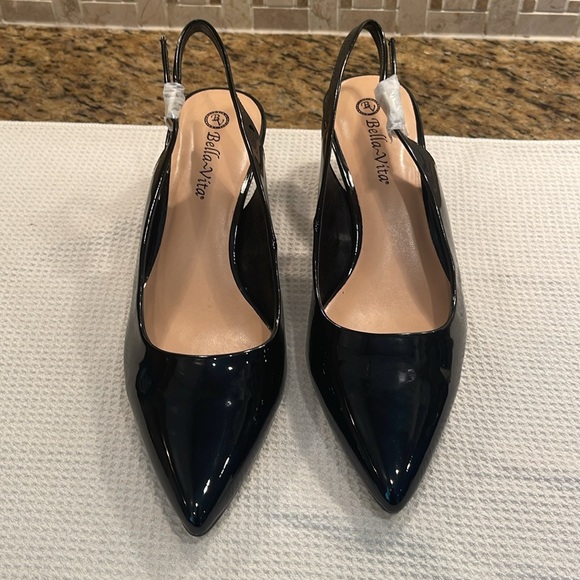 Bella Vita black patent slingbacks 11W new - Picture 2 of 5